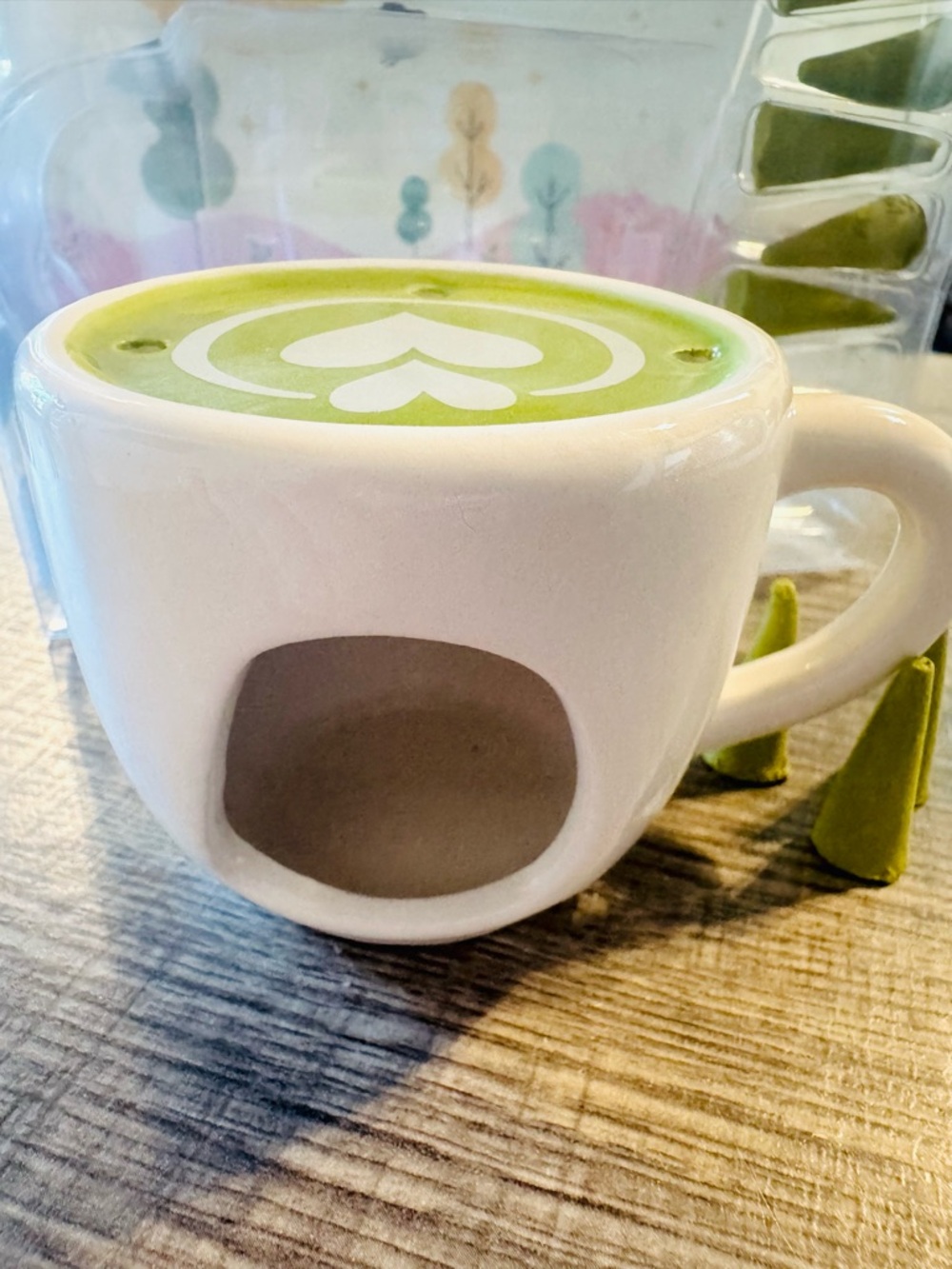 Matcha Mood Cone Incense Burner Kit Kawaii Mug NIB - Picture 2 of 5
